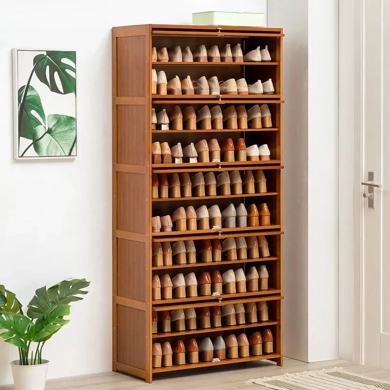 Shoe cabinet storage rack household modern door large capacity simple space saving ultra-thin solid wood premium