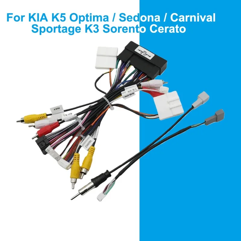 For Kia K5 Optima Sedona Carnival Sportage K3 Sorento Cerato Canbus Decoder Wiring Harness Adapter Power Cable