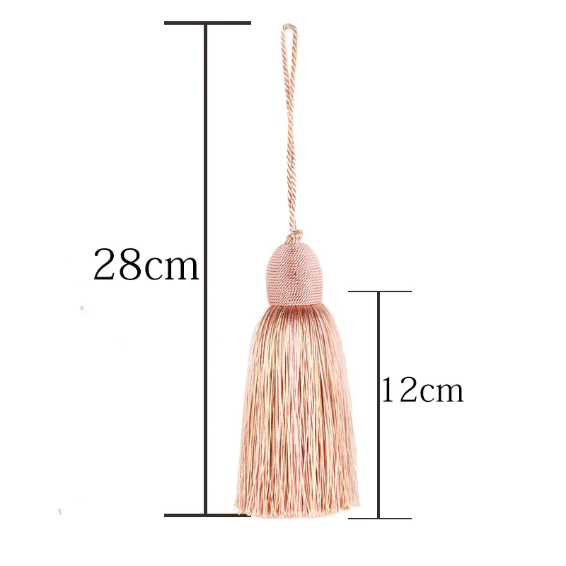 1Pc Hanging Rope Tassels Sewing Bang Silk Fringe Trim Key Tassel for DIY Curtain Accessories Home Decoration Bag Gift Gold Brush