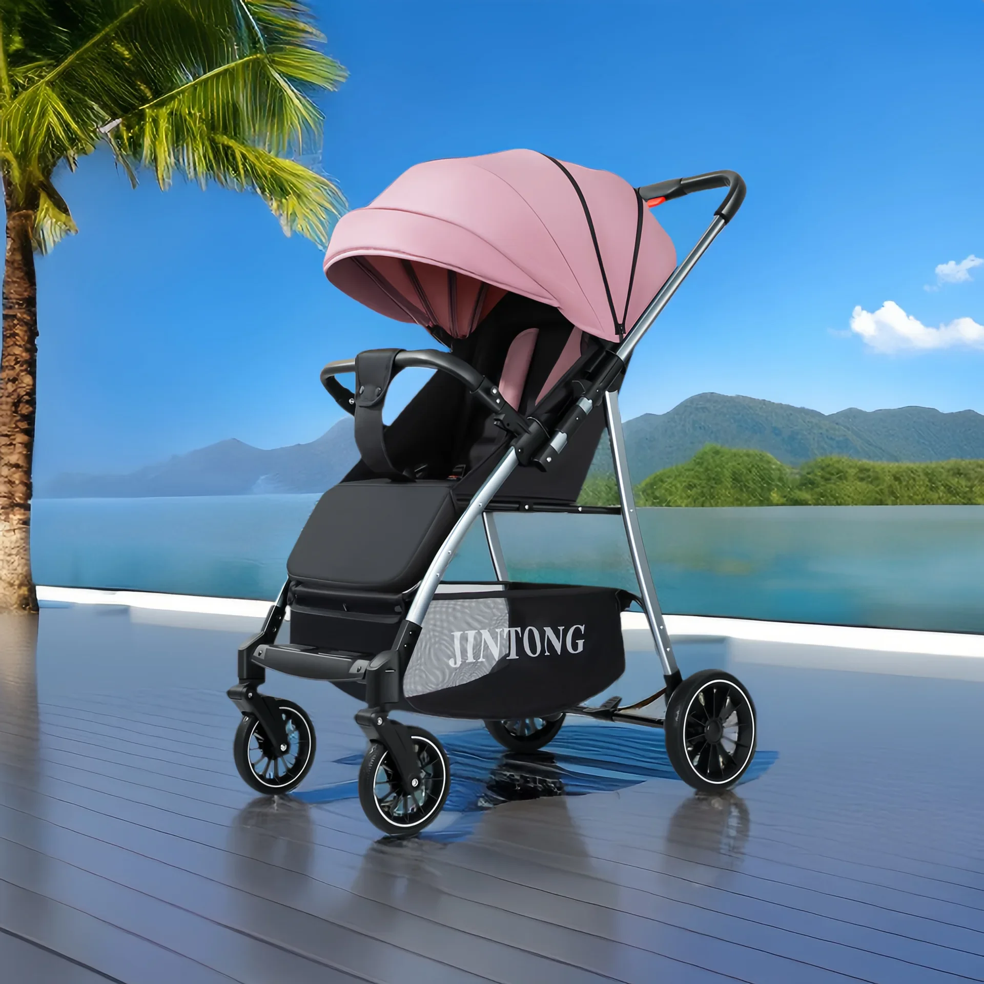 Double Directional Baby Stroller Lightweight Portable Sitting Lying High Landscape Umbrella Stroller Baby Stroller