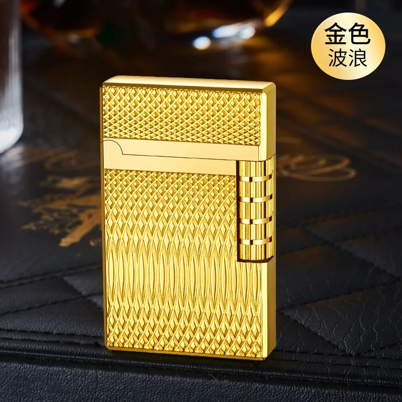 Metal Stripe Loud Lighter Unusual Lighters Cigarette Lighter Creative Wheel Lighter Butane Gas Lighter Open Fire Square Lighter