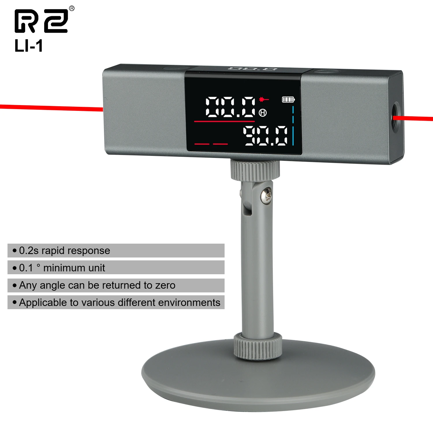 

RZ Laser Protractor Digital Inclinometer Angle Measure Ruler With Bi-directional Laser Marking Large Lcd Screen Angle Finder