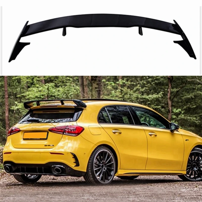 For Mercedes Benz A-Class W176 W117 GLA-Class H247 X156 ABS Gloss black Rear roof spoiler