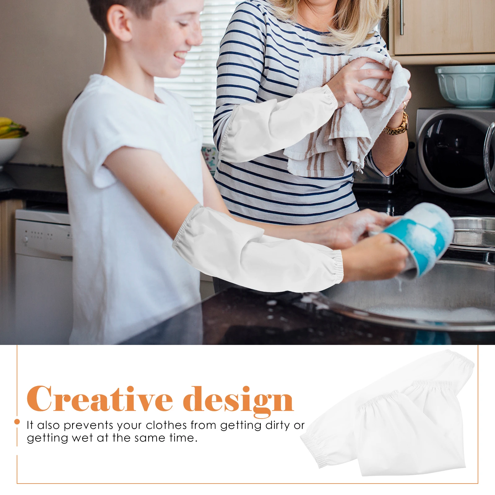 4 أزواج من الأكمام الطويلة المقاومة للزيت، متعددة الوظائف، أكمام طويلة للذراع، غطاء أكمام للمطبخ والطبخ وغسل الأطباق