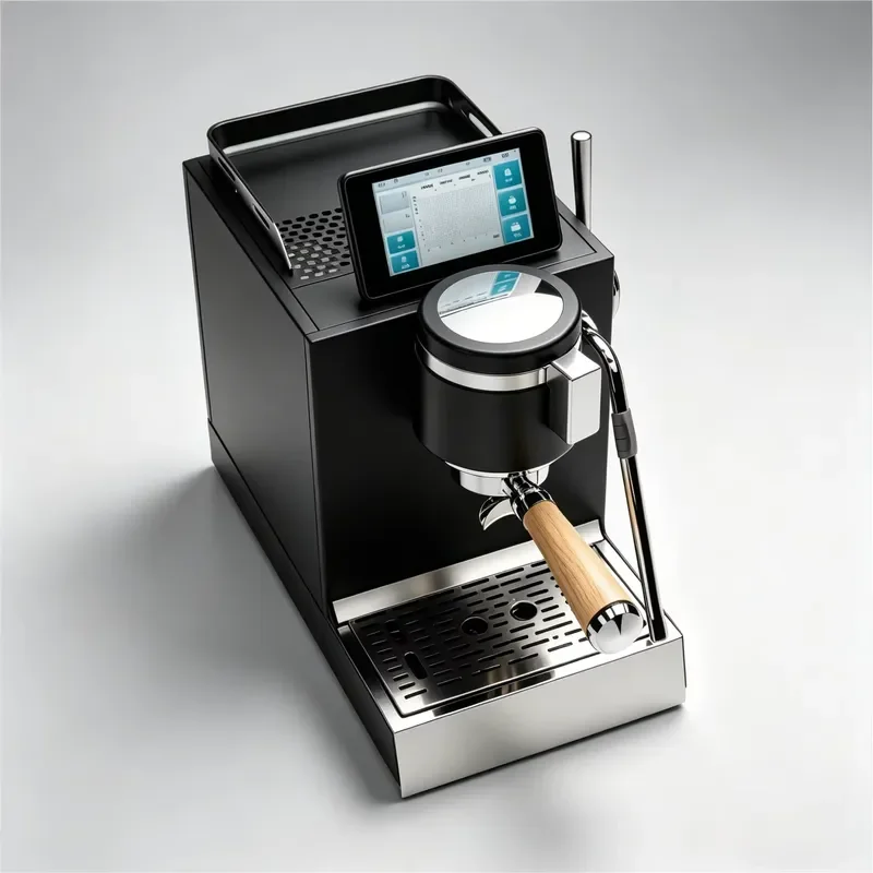 Semi Automatic Espresso Coffee Machine Stainless Steel Double Boiler Gear Rotary Pump Data Monitoring Function Home Barista