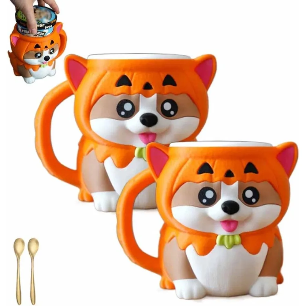 

Thermal Insulation Ice Cream Sleeve Ice Cream Pint Holder Set with Pumpkin Hoodie Leak Proof Containers for Beer Dog