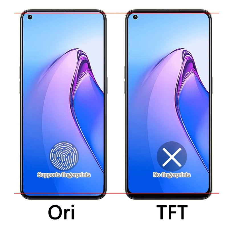 Testowany ekran dotykowy A78 4G LCD do Oppo Realme 9 9Pro+ 10 11 4G LCD X5 Lite do wyświetlacza Reno 8 8T Ekran Nord CE2