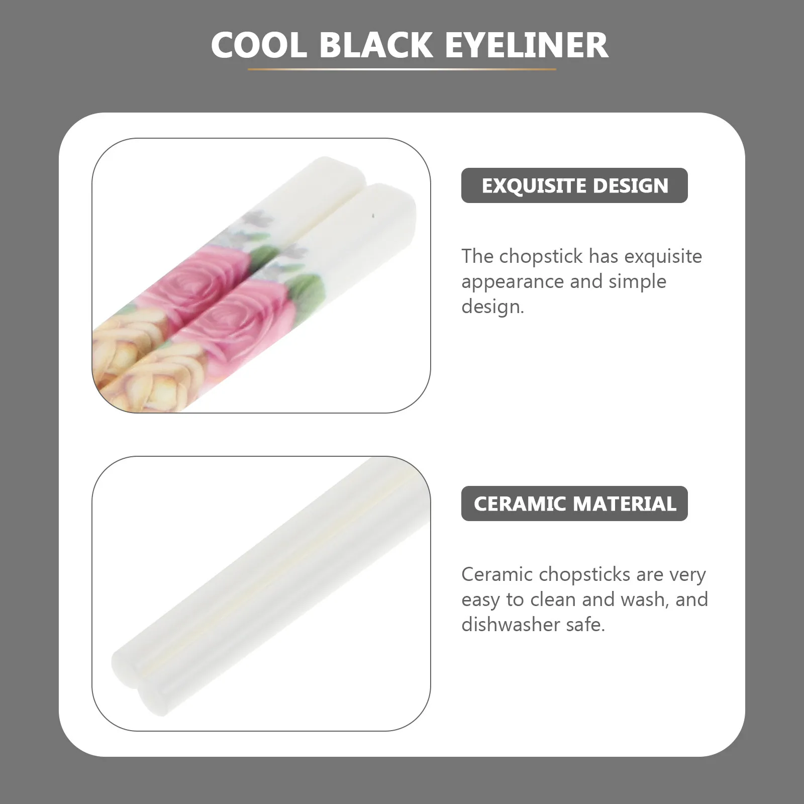 5Pairs Anti-Slip Chopsticks Ceramic Material High Hardness Wear Resistant Tough Corrosion Proof Easy Clean Portable Stylish