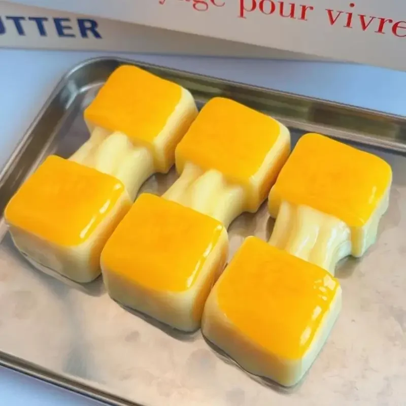 เค้กข้าวเหนียวซิลิโคนจำลองอาหารยืดและ AntiStress ของเล่นสำหรับสำนักงานนักเรียน Sensory Squeezable ของเล่น 15UB