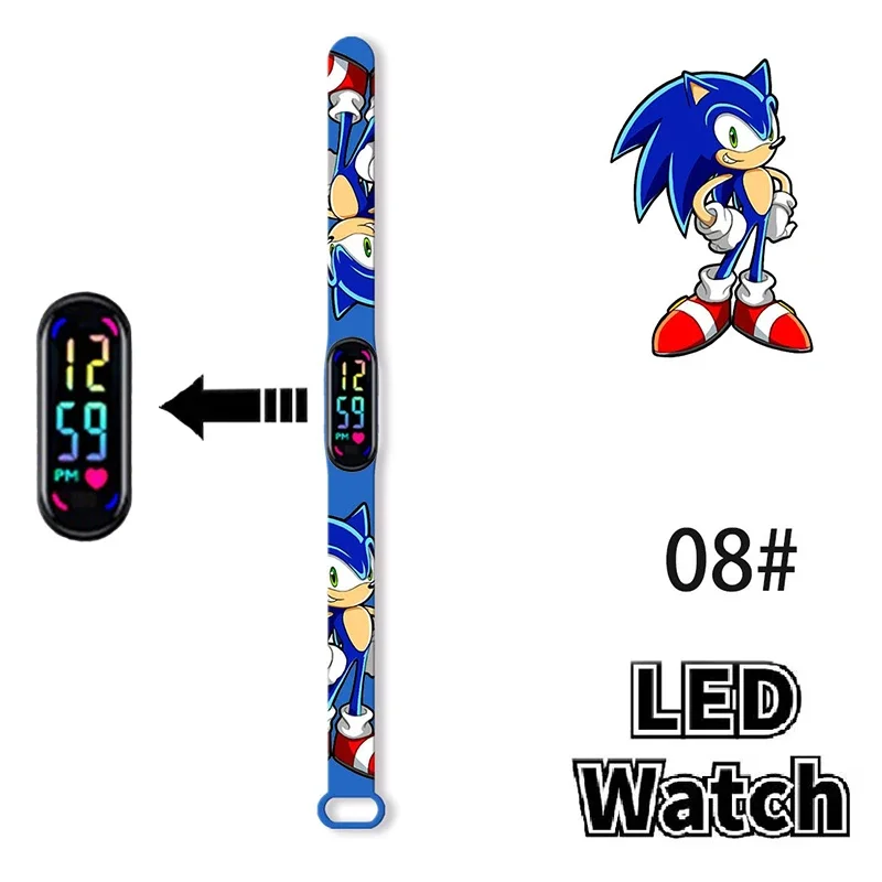 Pokemon Sonic 2 Children's Cartoon Amy Rose Anime Character Bracelet Watch LED Touch Waterproof Clock Sports Gifts Christmas Toy