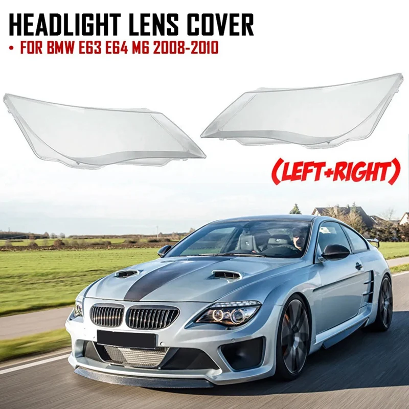 Car Headlight Mask Headlight Headlamp Lens Cover For BMW E63 E64 M6 2008-2010 Headlight Shell