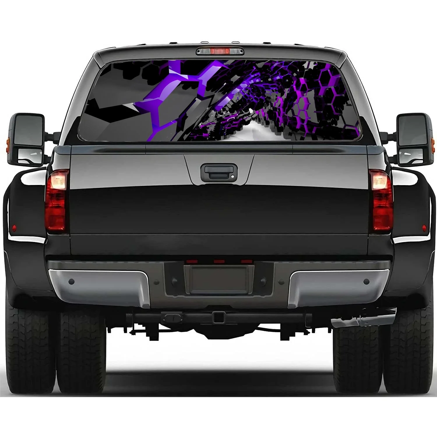 

Abstract 3D Rear Window Decal Fit Pickup,Truck,Car Universal See Through Perforated Back Windows Vinyl Sticker