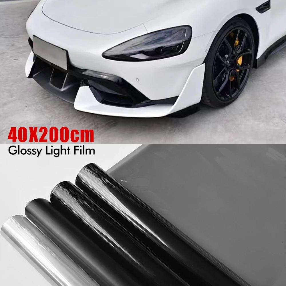 

Gloss Transparent Light Black Smoke Vinyl Film Tint Waterproof for Headlights Taillight Wrap Cover Film Auto Exterior Accessory