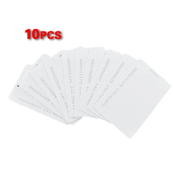 Tarjeta de proximidad de acceso RFID, 10 piezas, color blanco, 125Khz, 1,9mm