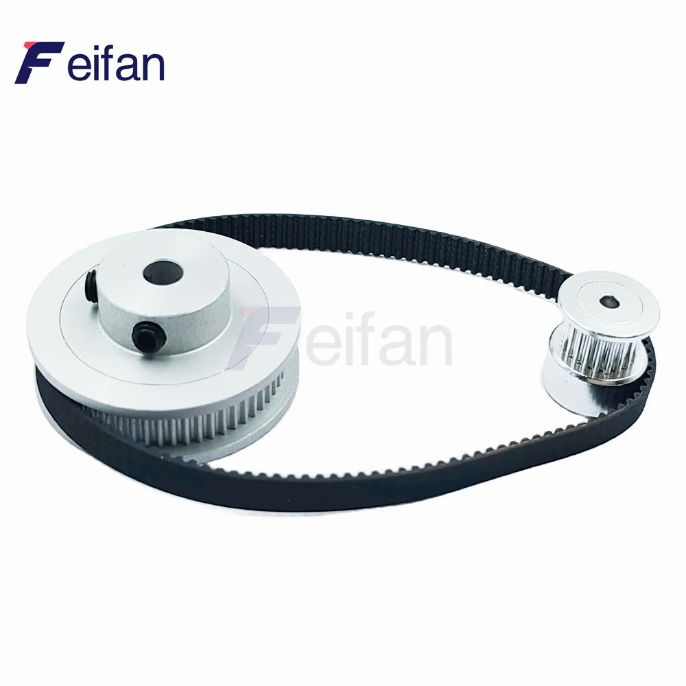 60T 15Teeth 2GT Pulley Belt Kit Belt Width 6mm Reduction 4:1 Bore 3~12mm 3D Printer Synchronous Wheels 2M GT2 Timing Pulley Set