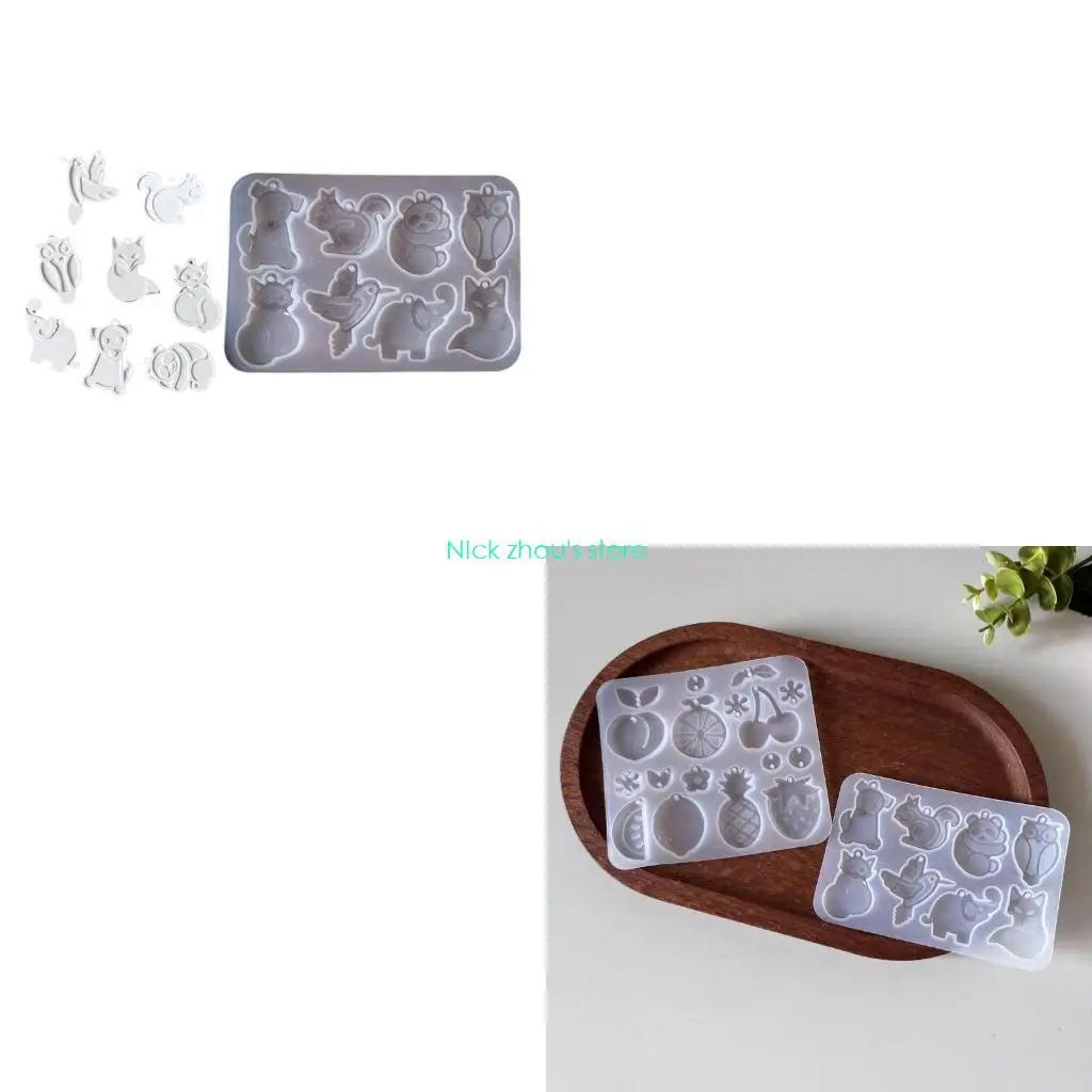 

E15E Animal/Fruit Earring Charm Mold Silicone Crafting Template For Handmade Jewelry Design DIY Gift For Creative Artists