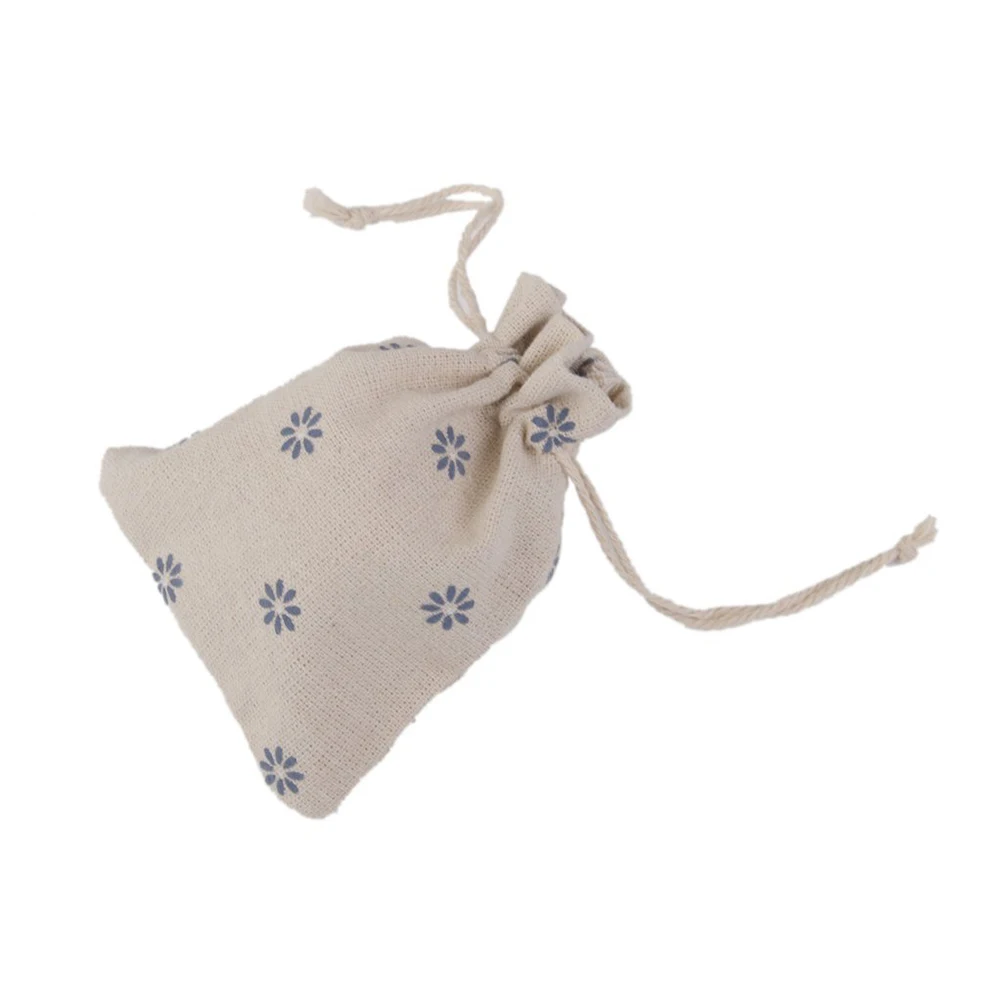 

10PCS Blue Flower Linen Jute Gift Bags 4 92x6 49inch Drawstring Closure Ideal for Jewelry C y Wedding Favors Birthday Presents