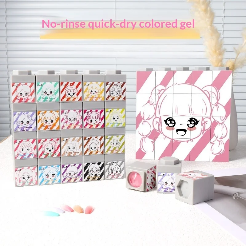 

20 Jars Gel Nail Art Patting Glue Fast Patting Full Color Painting Gel Soak Off UV LED Nail Gel Polish for DIY Manicure Decor