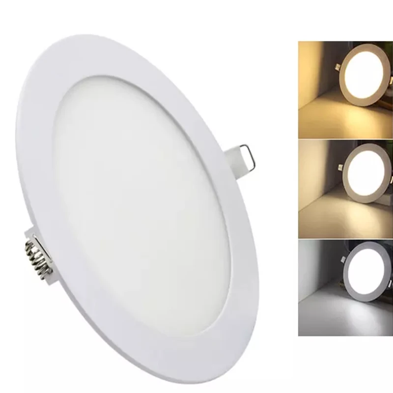 Lampu LED Down Light Ultra Tipis 3W 4W 6W 9W 12W 15W 18W Lampu Led Downlight Grid Tersembunyi Lampu Panel Bundar Ramping Gratis Pengiriman