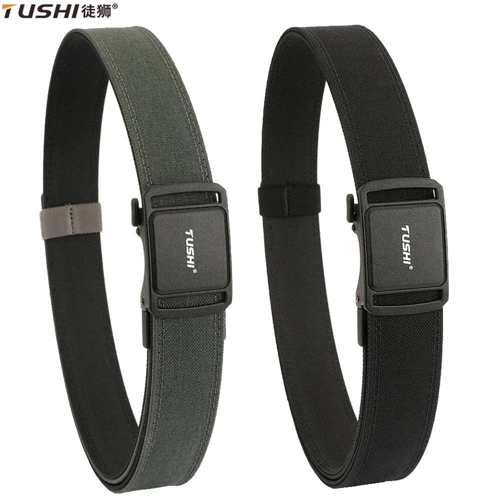 TUSHI Automatic Buckle Belt Canvas Tactical Workwear Casual Outdoor Military Training Pants Belt Men Multifunctional IPSC Belt