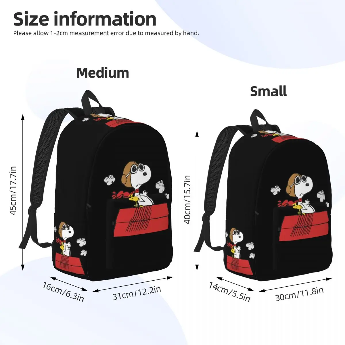 Custom Snoopys Woodstock Canvas Backpacks Women Men Basic Bookbag for College School Cartoon Bags