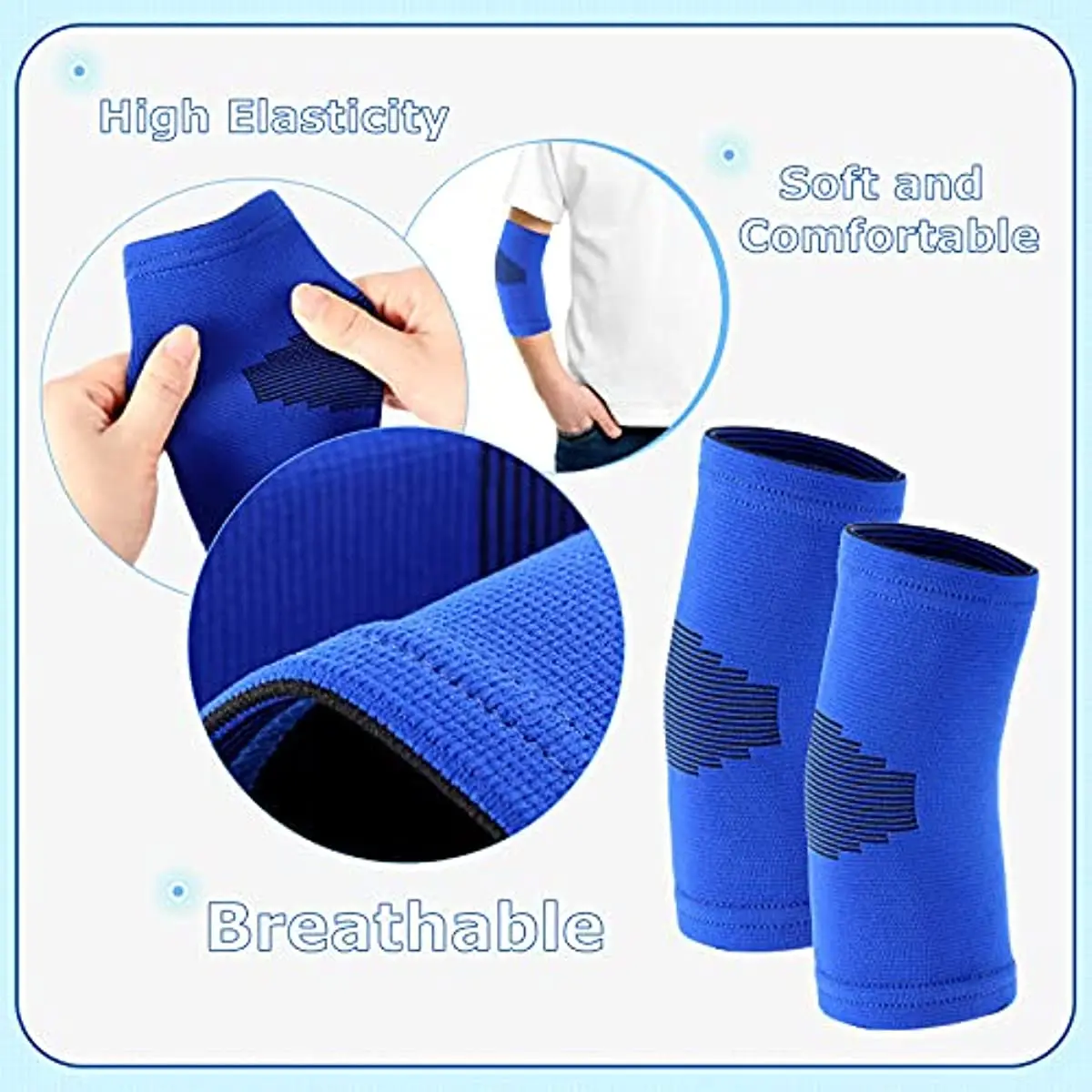 1Pair Kids Elbow Brace Knit Compression Elbow Sleeve Compression Brace Gym Arm Sleeve Gym Elbow Support for Boys and Girls