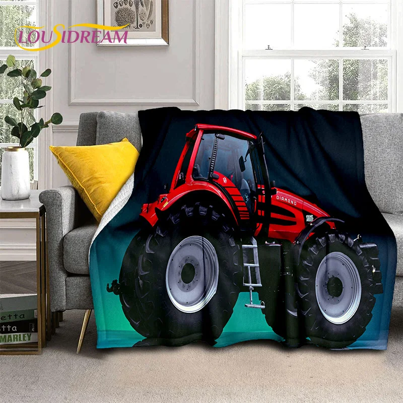 Truck Car 3D Series Retro Tractor HD coperta, coperta morbida per la casa camera da letto divano Picnic Travel Office Cover coperta Kid