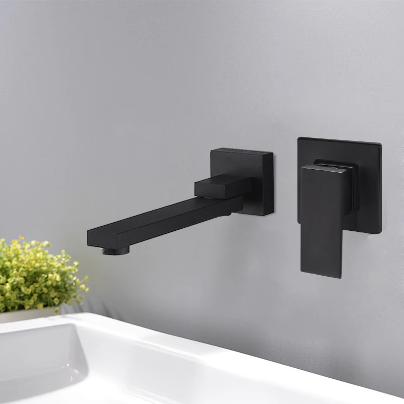 

BAKALA Wash Basin Bathroom Faucet Hot And Cold Water Wall Mount Mixer Sink Tap Swivel Spout Bath With Modern Single Lever Handle