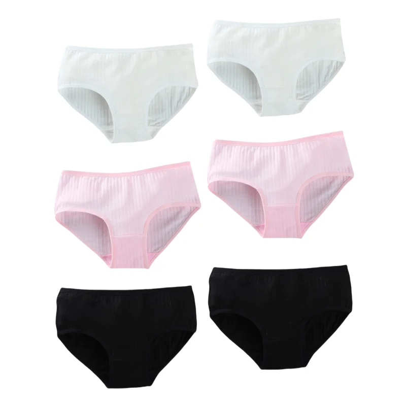 6PC Teenager Briefs Girls Underwear Cotton Briefs Sports Letters Breathable Briefs Pupils 8-12-14 Years