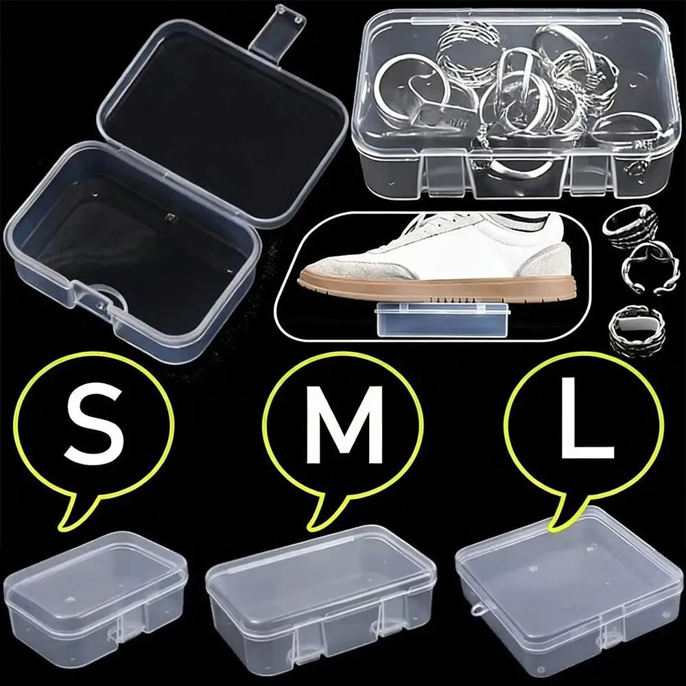 Rectangular Transparent Plastic Box Dustproof Multifunctional Flip Cover Box Plastic with Lid Cards Storage Container