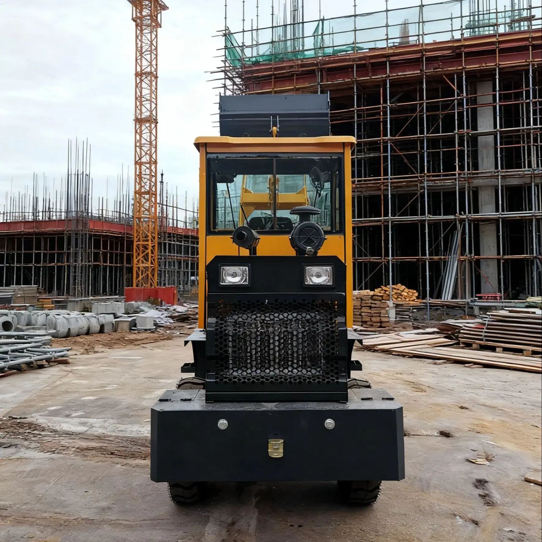 تصميم جديد ذراع تلسكوبي صغير رافعة عجلات صغيرة محمل أمامي صغير صنع في الصين