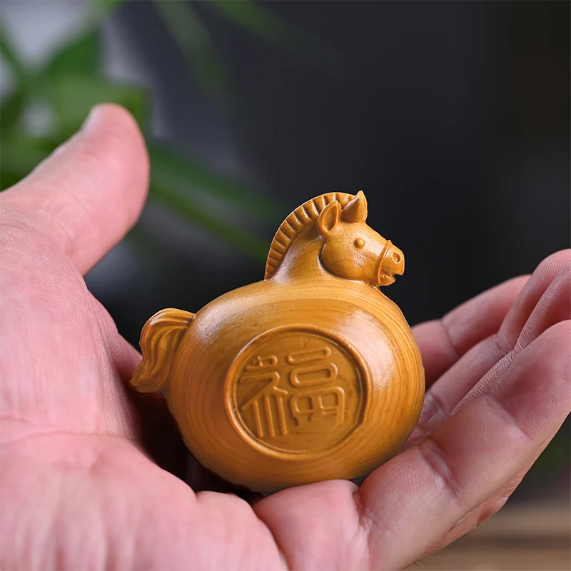 رائجة البيع 1/2 قطعة فنغ شوي فو الحصان خشبية منحوتة الحصان تمثال حسن الحظ 2026 السنة الجديدة زودياك تمثال الحصان ديكور غرفة مكتب المنزل #2