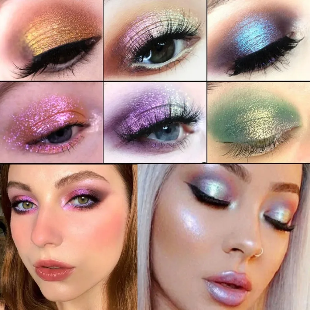 Palette di ombretti camaleonte ottico a 9 colori Trucco vegano Etichetta privata all'ingrosso Ombretto personalizzato a lunga durata senza crudeltà
