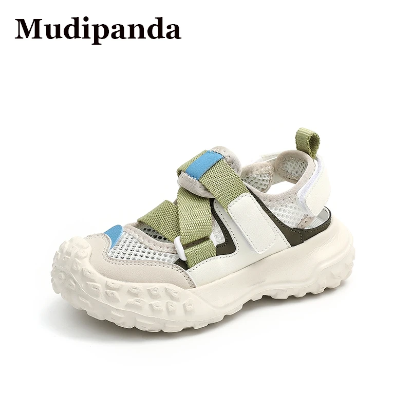 Children's Shoes Kid's Sandals Bowhead Hollowed-out Sports Net Shoes Kid's Summer Big Girl Treasure Sandals Net Face Beach Shoes