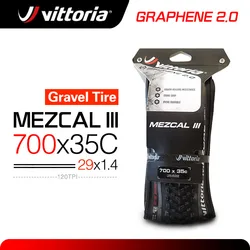 New Vittoria Mezcal III Gravel tire 700x35C Tubeless Tire Folding Black Gray Bicycle tire 700c Gravel CX off-road Cycling Tires