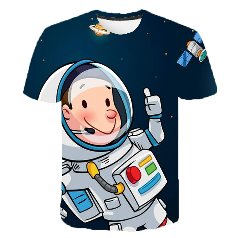 Astronaut 3D Print T-shirt Space Universe Men Women Casual Fashion Streetwear Crew Neck T Shirt Chilren Kids Boy Girl Tees Tops