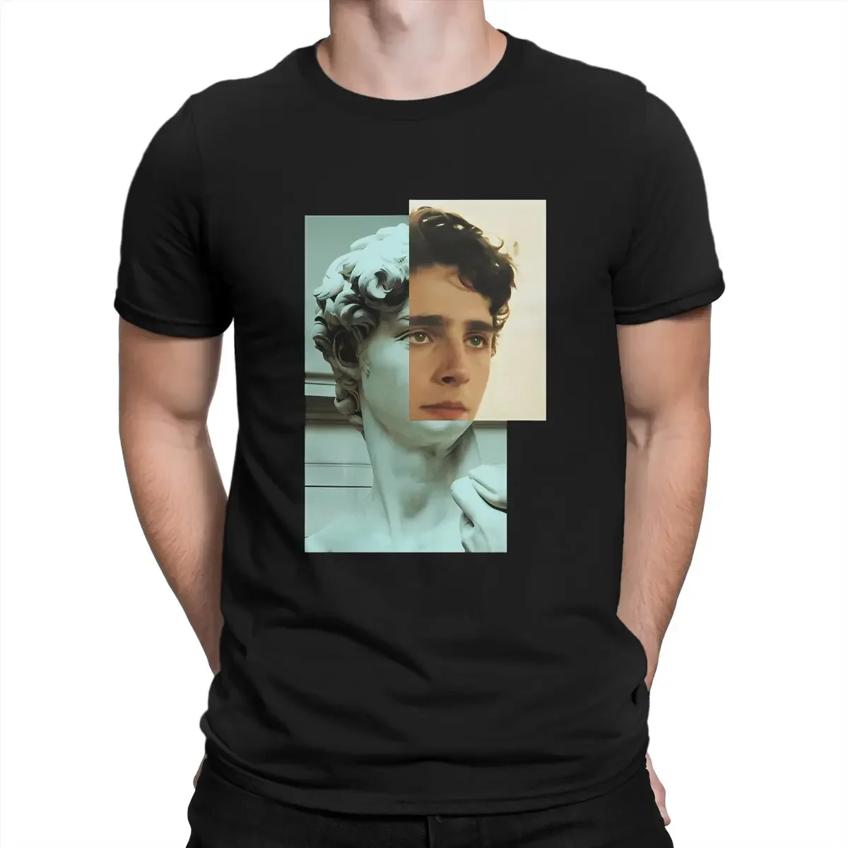 Timothee Chalamet Man TShirt As David Statue Fashion T Shirt Graphic Streetwear New Trend