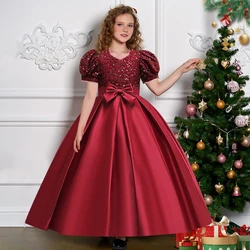 New Elegant Girls' Sequins Halloween Party Dress, Fashionable Mesh Christmas Ball Performance Dress, Dress for 4-12 Year Old Gir