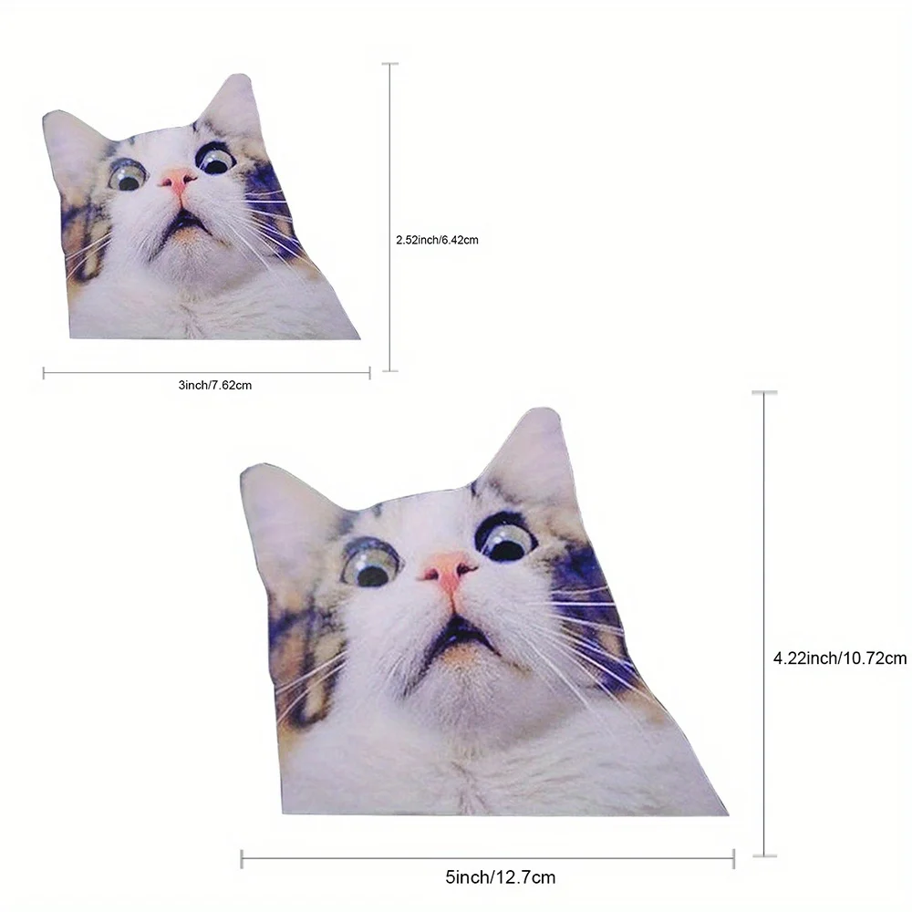 2 szt. Naklejki Strach na Koty - Śmieszne Naklejki z Kotami w 2 Rozmiarach, Śmieszny Kot, Śmieszna Naklejka z Kotem, Naklejka z Kotem