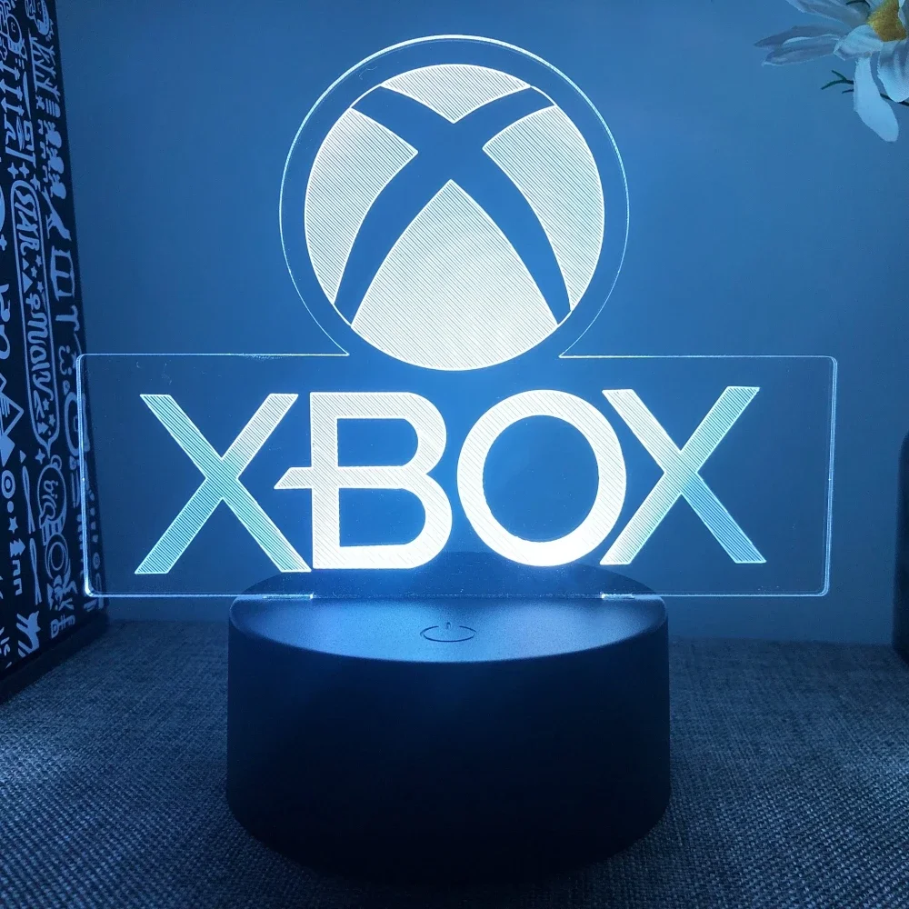 مصباح الألعاب ثلاثية الأبعاد ضوء الليل ل XBOX غرفة الألعاب مكتب الإعداد الإضاءة ألعاب الديكور على مصابيح LED الجدول أيقونة شعار هدايا الاطفال #5