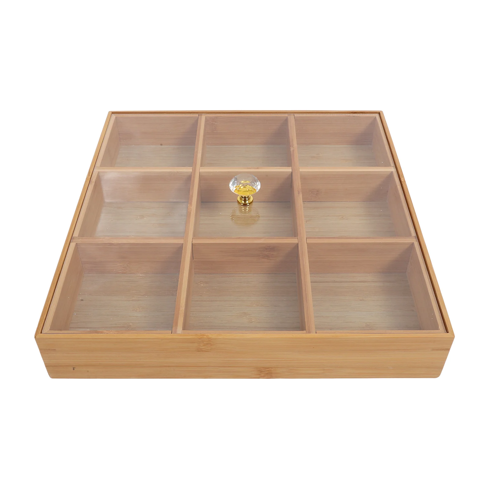 

Bamboo Serving Tray Multi-Compartment Snack Storage Fruit Dessert Food Tray Household Decorative Platter Cartoon Paw Shape