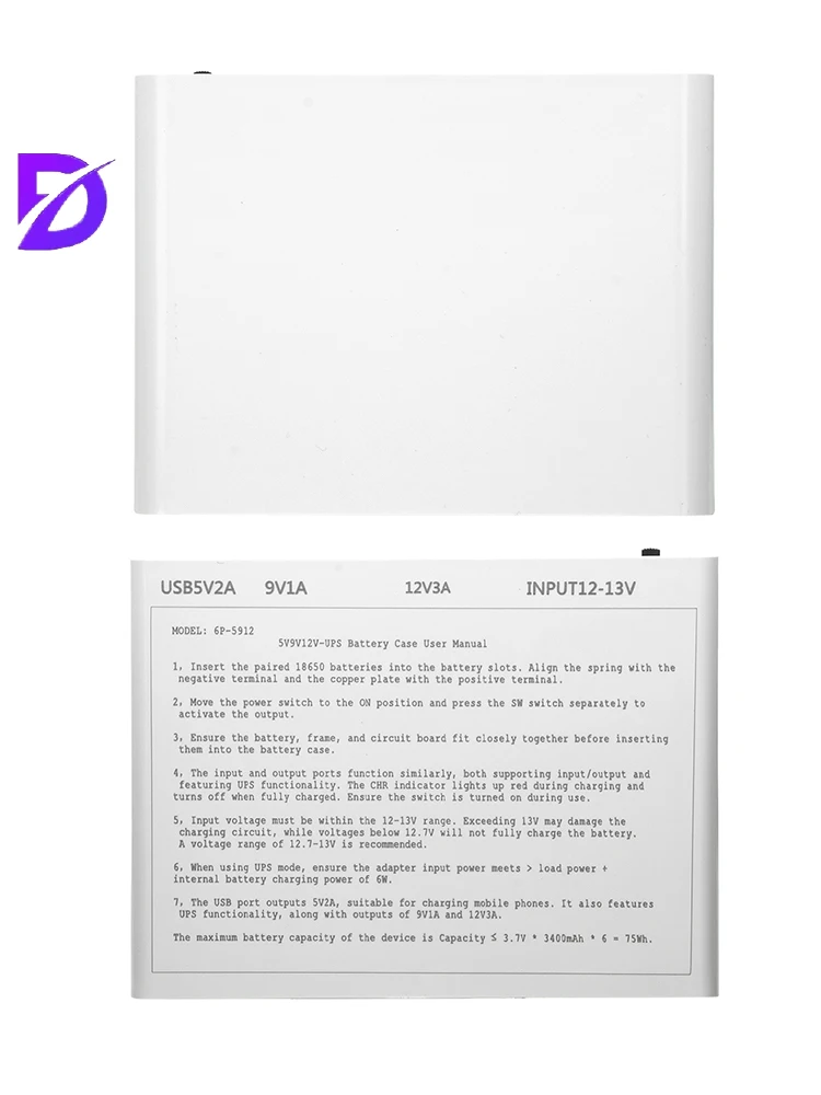 Batterie UPS 18650 sans soudure, boîte de banque d'alimentation, kit de bricolage, routeur optique, alimentation sans interruption, boîtier 5V9V12V, pic 60W