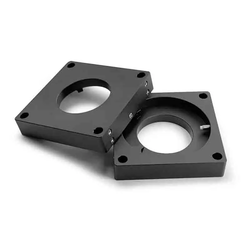 Custom Cnc Machining Black Anodized Aluminum Alloy 60mm Cage Plate Adapter Microscope Cage Plate Diameter 38.1mm Through-Hole