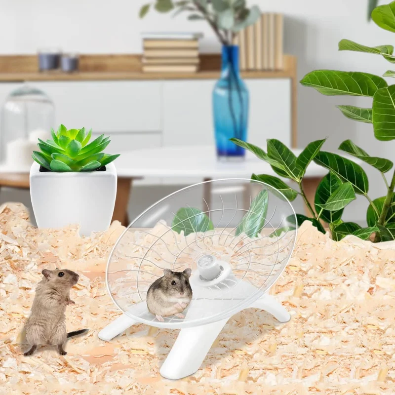 Pet Hamster Running Practice Wheel Mute Flying Saucer Steel Axle Wheel Running Disc Toys Cage It's A Good Choice für kleine Haustiere – Detail 10