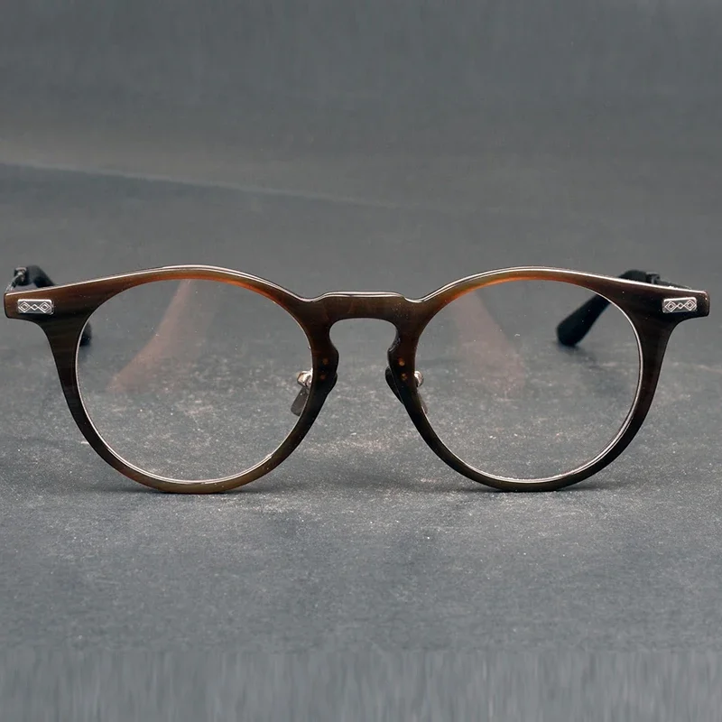 Top Quality Natural Buffalo Horn  Personalized Women's Glasses Frame Optical Glasses Myopia Handmade Unique Men's Glasses Frame