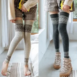 Over Knee Stockings Bunny Wool Cozy Japan Design Twist Legwear Layered Socks Female Fall Winter Branded2024 New Style Hosiery