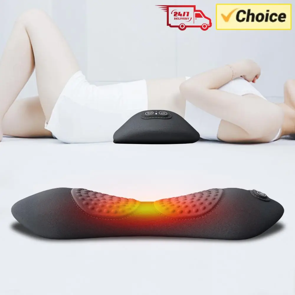 3 in 1 Electric Lumbar Support Pillow with Adjustable Height Memory Foam Back Pillow with Heat Waist Pillow for Lower Back