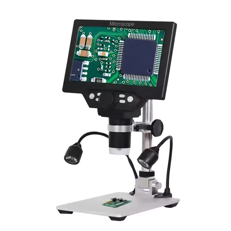 

Digital Microscope 7" 12MP 1-1200X Microscope Electronic Microscopio Trinocular Continuous Amplification Magnifier with 8 Light