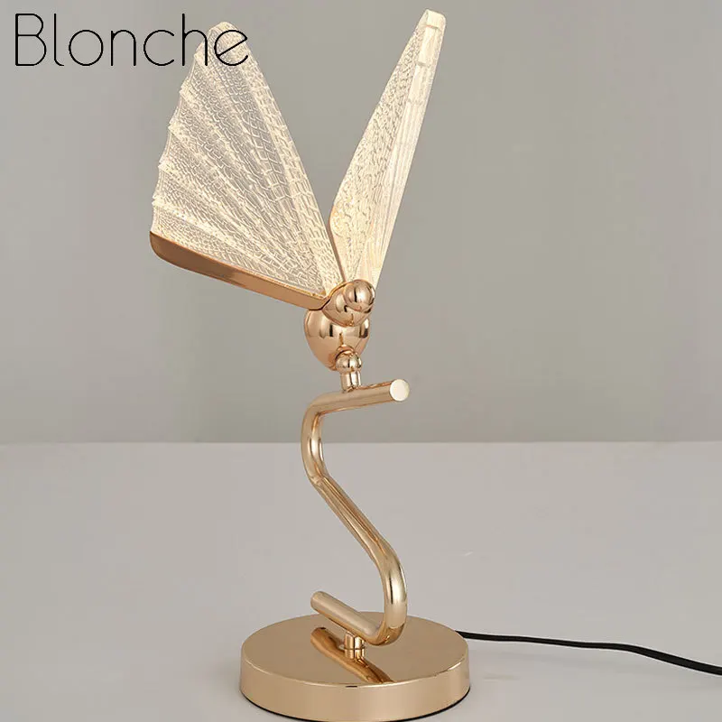 

Modern luxury butterfly table lamp colorful acrylic table lamp living room bedroom bedside LED table lamp home decoration