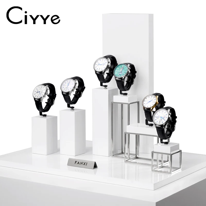 Ciyye Luxury Metal Watch Display Stand Wrist Watch Jewelry Display Storage Rack Set Premium Counter Window Jewelry Display Stand